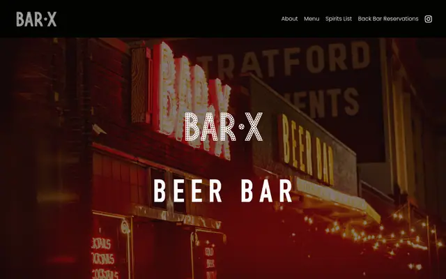 Homepage of Bar X