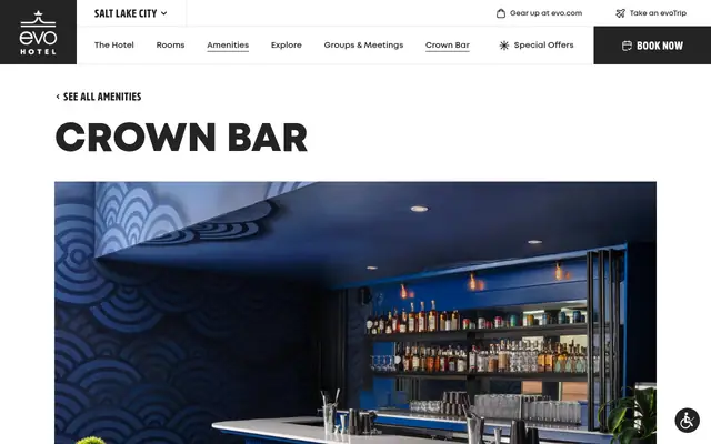 Homepage of Crown Bar