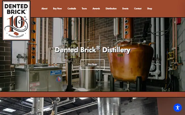 Homepage of Dented Brick Distillery