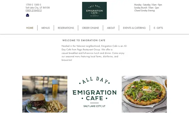 Homepage of Emigration Cafe