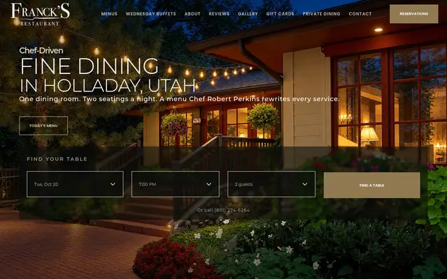 Homepage of Franck’s Restaurant