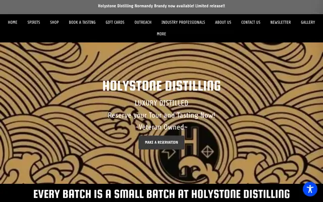 Homepage of Holystone Distilling