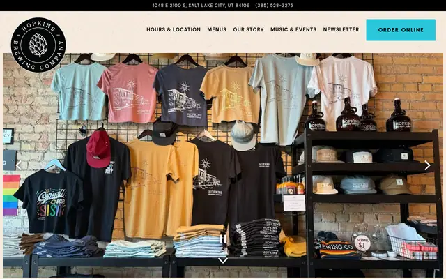 Homepage of Hopkins Brewing Company