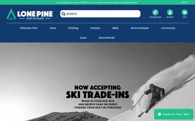 Homepage of Lone Pine Gear Exchange