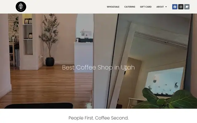 Homepage of Roots Coffee Salt Lake City