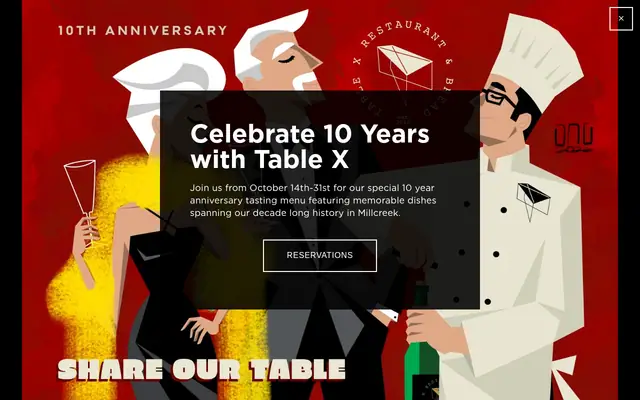 Homepage of Table X