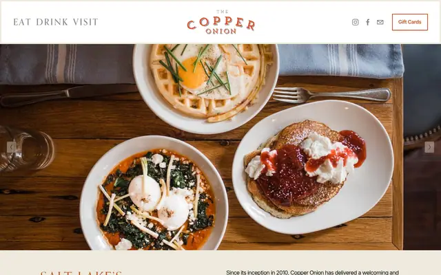 Homepage of The Copper Onion