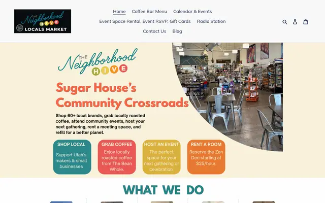 Homepage of The Neighborhood Hive