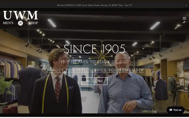 Homepage of UWM Men's Shop