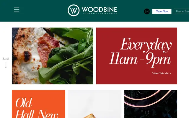 Homepage of Woodbine Food Hall