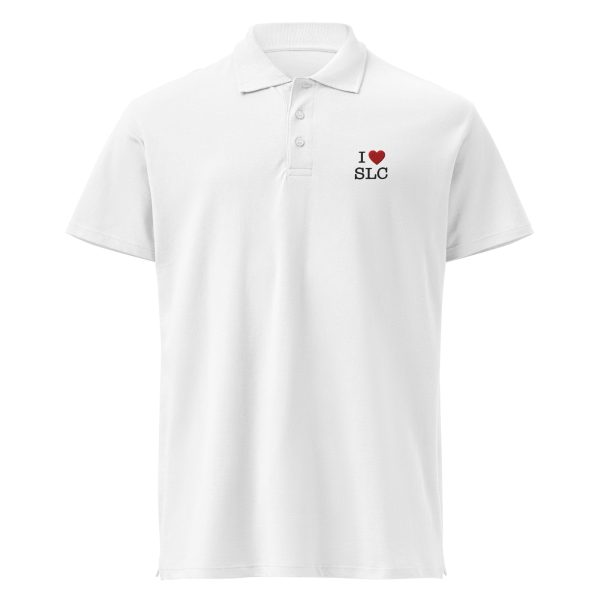 I ❤️ SLC – Classic Cotton Polo (White) - Image 2